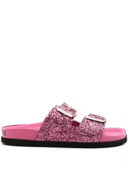 Love Moschino шлепанцы с блестками, розовый