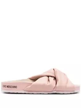 Love Moschino шлепанцы с узлом, розовый