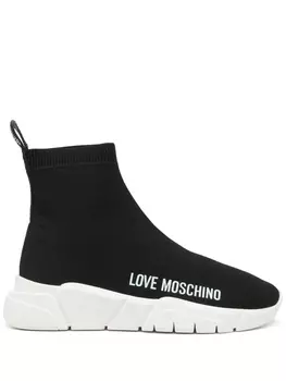 Love Moschino слипоны с логотипом, черный