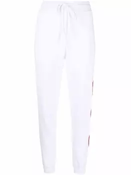 Love Moschino спортивные брюки с нашивками, белый