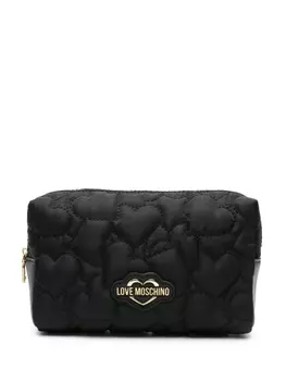 Love Moschino стеганая косметичка, черный