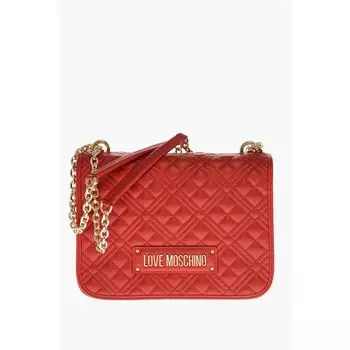 LOVE MOSCHINO Стеганая сумка через плечо из искусственной кожи с надписью LM на т Moschino, Red