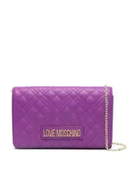 Love Moschino стеганая сумка через плечо с логотипом, фиолетовый