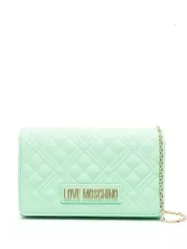 Love Moschino стеганая сумка через плечо с логотипом, зеленый