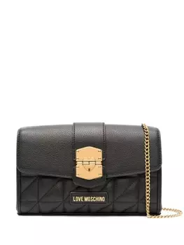 Love Moschino стеганая сумка через плечо с логотипом, черный