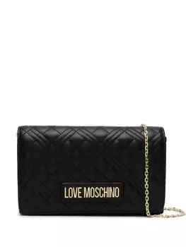 Love Moschino стеганая сумка через плечо с логотипом, черный