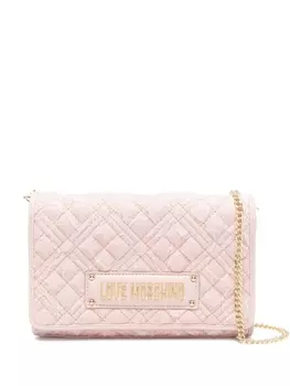 Love Moschino стеганая сумка через плечо с логотипом, розовый