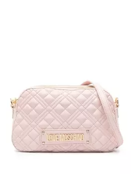 Love Moschino стеганая сумка через плечо с логотипом, нейтральный цвет