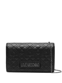 Love Moschino стеганая сумка через плечо с логотипом, черный