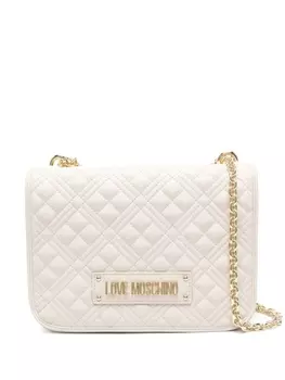 Love Moschino стеганая сумка на плечо, нейтральный цвет