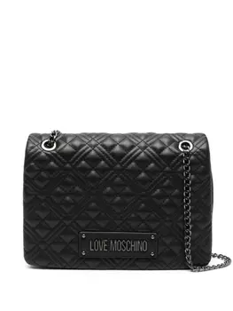 Love Moschino стеганая сумка на плечо с логотипом, черный
