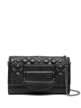 Love Moschino стеганая сумка на плечо с логотипом, черный