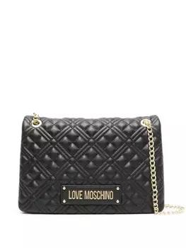 Love Moschino стеганая сумка на плечо с логотипом, черный
