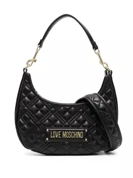 Love Moschino стеганая сумка на плечо с логотипом, черный