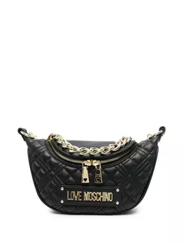 Love Moschino стеганая сумка на плечо с логотипом, черный