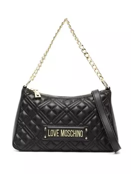 Love Moschino стеганая сумка на плечо с логотипом, черный