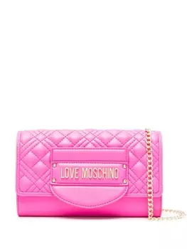 Love Moschino стеганая сумка на плечо с логотипом, розовый
