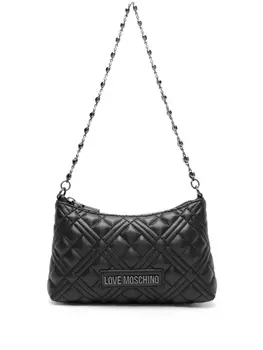 Love Moschino стеганая сумка на плечо с логотипом, черный