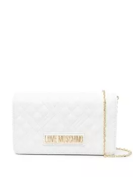 Love Moschino стеганая сумка с логотипом, белый