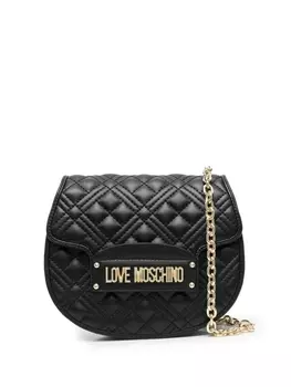 Love Moschino стеганая сумка-сэтчел с логотипом, черный