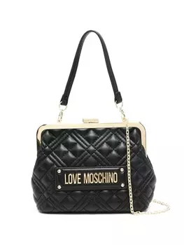 Love Moschino стеганая сумка-тоут с логотипом, черный