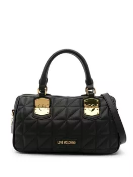 Love Moschino стеганая сумка-тоут с логотипом, черный