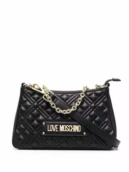 Love Moschino стеганая сумка-тоут с логотипом, черный