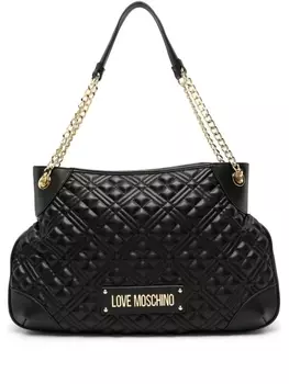 Love Moschino стеганая сумка-тоут с логотипом, черный