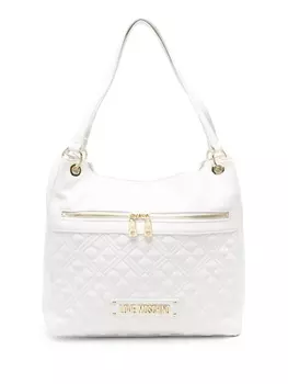 Love Moschino стеганая сумка-тоут с логотипом, белый