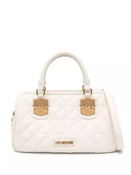 Love Moschino стеганая сумка-тоут с логотипом, белый