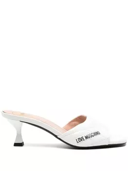 Love Moschino стеганые мюли с логотипом, белый