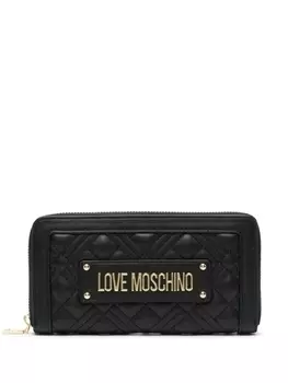 Love Moschino стеганый кошелек с логотипом, черный