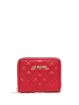 Love Moschino стеганый кошелек с логотипом, красный