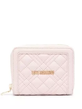 Love Moschino стеганый кошелек с логотипом, розовый