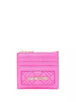 Love Moschino стеганый кошелек с логотипом, розовый