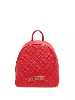 Love Moschino стеганый рюкзак с логотипом, красный