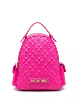Love Moschino стеганый рюкзак с логотипом, розовый