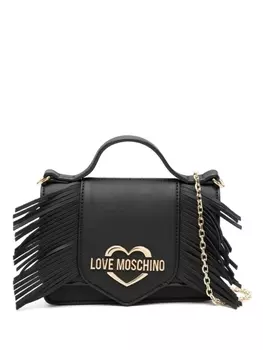 Love Moschino сумка через плечо с бахромой и логотипом, черный