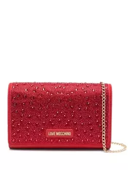 Love Moschino сумка через плечо с кристаллами, красный