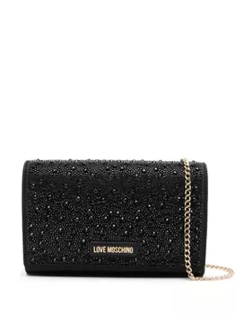 Love Moschino сумка через плечо с кристаллами, черный