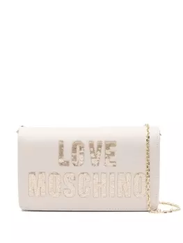 Love Moschino сумка через плечо с логотипом, нейтральный цвет