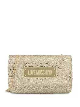 Love Moschino сумка через плечо с пайетками, золотистый