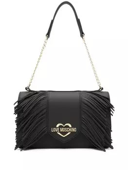 Love Moschino сумка на плечо с бахромой, черный