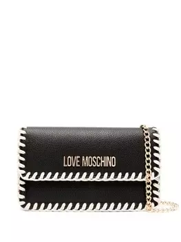 Love Moschino сумка на плечо с декоративной строчкой и логотипом, черный