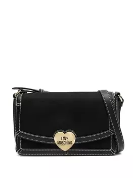 Love Moschino сумка на плечо с нашивкой-логотипом, черный