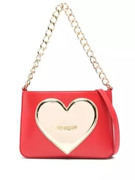 Love Moschino сумка на плечо с нашивкой, красный