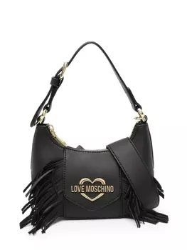 Love Moschino сумка-тоут с бахромой и логотипом, черный
