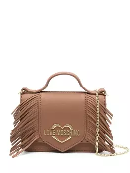 Love Moschino сумка-тоут с бахромой и логотипом, коричневый