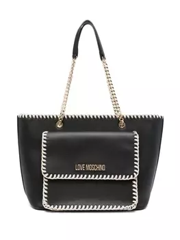 Love Moschino сумка-тоут с декоративной строчкой и логотипом, черный