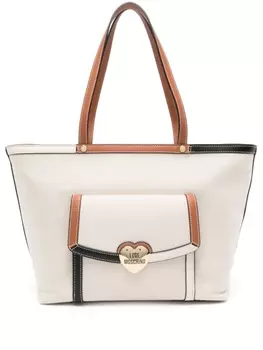 Love Moschino сумка-тоут с логотипом, нейтральный цвет